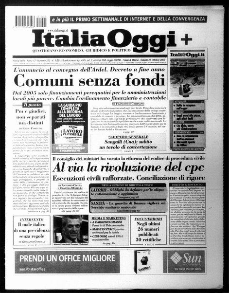 Italia oggi : quotidiano di economia finanza e politica